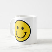 Smiley-Gesicht Geschenk. Lustiges Emoji Kaffeetasse (Vorderseite Links)