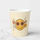 Smiley-Gesicht Retro-Papierbecher Pappbecher (Vorderseite)