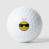 Smiley-Gesicht-Spaß-Name/ Initiale Golfball (Vorderseite)