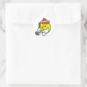 Smiley Golf T - Shirt und Geschenke Runder Aufkleber (Tasche)