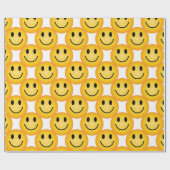 Smiley Happy Face Emoji bedrucktes Geschenkpapier (Flach)