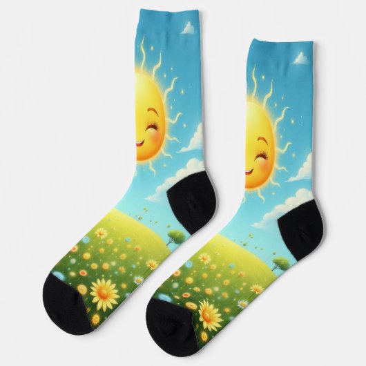 Smiley Happy Sunshine Socken (Linkes Detail)