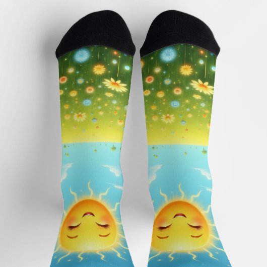Smiley Happy Sunshine Socken (Oben)