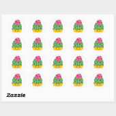 Smiley Kawaii Cartoon Cactus Sticker (Blatt)