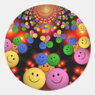 Smiley klemmen. runder aufkleber
