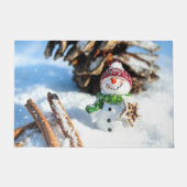 Smiley Little Snowman in Red Hat Fußmatte (Vorderseite)