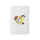 Smiley mit Hut-Cartoon Badematte (Vorderseite Vertikal)