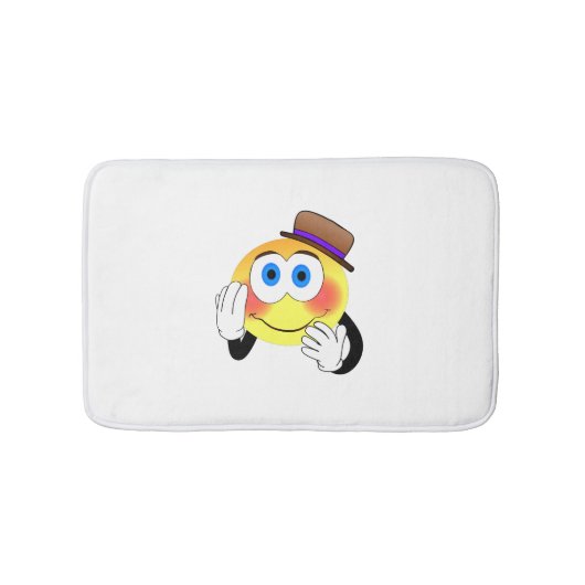 Smiley mit Hut-Cartoon Badematte (Vorderseite)