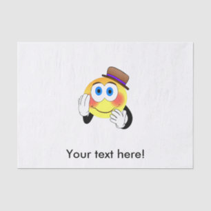 Smiley mit Hut-Cartoon Seidenpapier