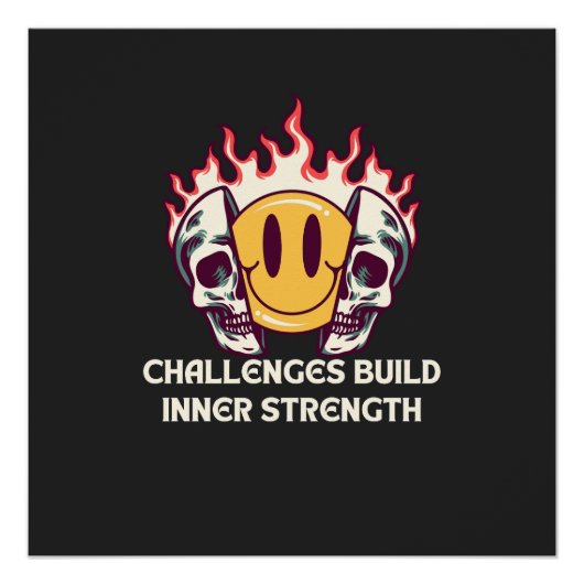 Smiley mit Skulls - Motivierend Gasthaus Poster (Vorderseite)