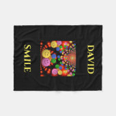 Smiley personalisierter Name Vlies Decke. Fleecedecke (Vorderseite (Horizontal))