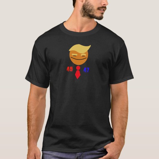 Smiley-Rote Krawatte Trump: 45/47 T-Shirt (Vorderseite)
