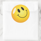 Smiley Runder Aufkleber (Tasche)