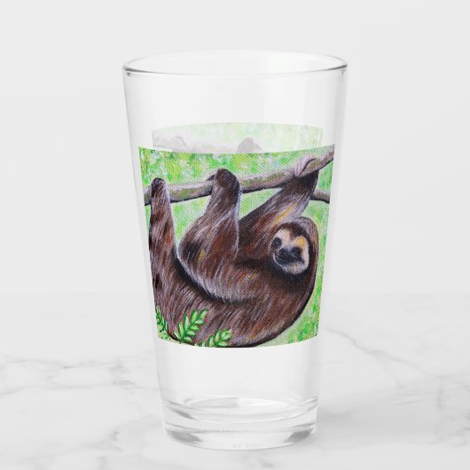 Smiley Sloth Painting Glas (Rückseite)
