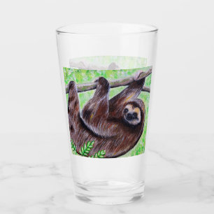 Smiley Sloth Painting Glas