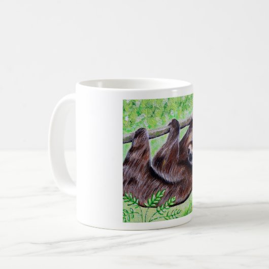 Smiley Sloth Painting Kaffeetasse (Vorderseite Links)