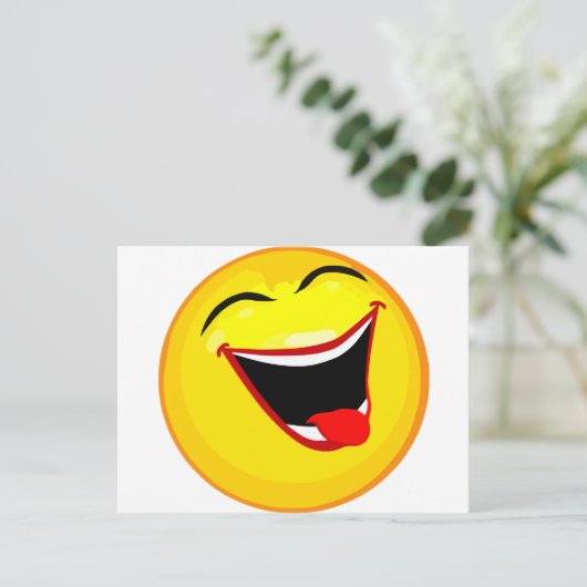smiley-smilies glücklich postkarte (Stehend Vorderseite)