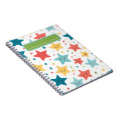 Smiley Stars Fun Kinderzimmer Happy kids Pattern Notizblock (Rechte Seite)