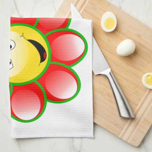 Smiley Sun Geschirrtuch (Viertel Falte)