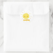 Smiley Sunshine Runder Aufkleber (Tasche)