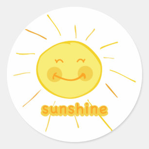 Smiley Sunshine Runder Aufkleber