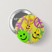 SMILEY UND FRIEDENSzeichen Button (Vorne & Hinten)