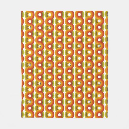 Smiley Vintage Retro Muster Nr. 02 Fleecedecke (Vorderseite)