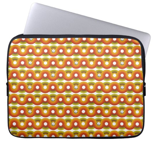 Smiley Vintage Retro Muster Nr. 02 Laptopschutzhülle (Vorderseite)