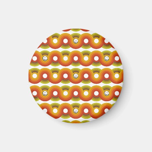 Smiley Vintage Retro Muster Nr. 02 Magnet (Vorne)