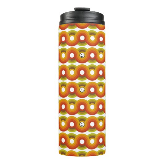 Smiley Vintage Retro Muster Nr. 02 Thermosbecher (Vorderseite)