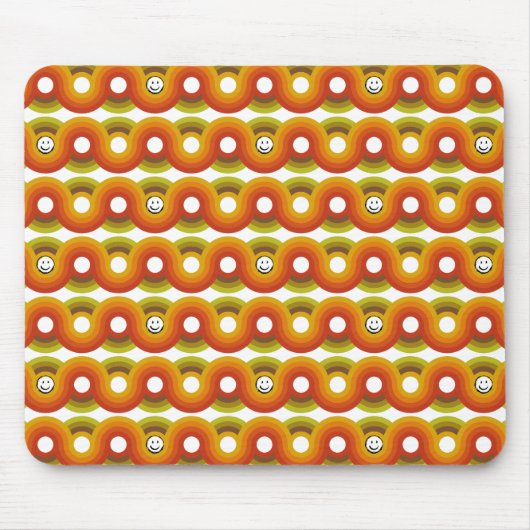 Smiley Vintage Retro Pattern No. 02 Mousepad (Vorne)