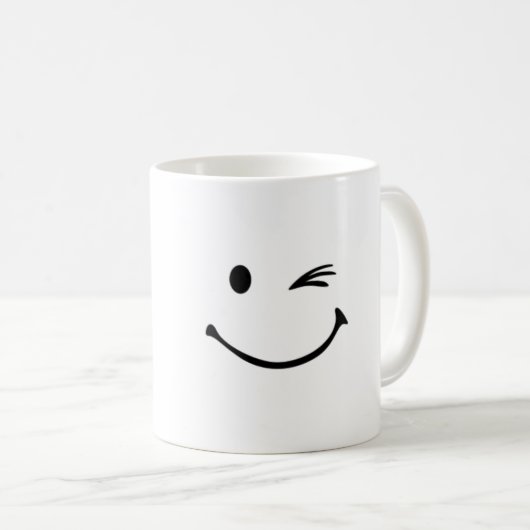 SMILEY WINK TASSE, GLÜCKLICHE KAFFEE TASSE (VorderseiteRechts)