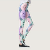 Smileys Grid Leggings - Pastel Gen Z Vibes (Rechts)