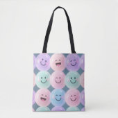 Smileys Grid - Pastel Gen Z Vibes Tasche (Vorderseite)