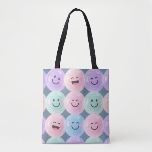 Smileys Grid - Pastel Gen Z Vibes Tasche (Vorderseite)