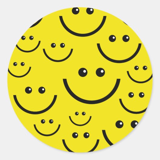 Smilie Face Background Runder Aufkleber (Vorderseite)