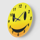 Smilie Face Happy Große Wanduhr (Winkel)