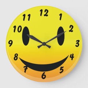 Smilie Face Happy Große Wanduhr