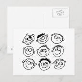 Smilie Faces Postkarte (Vorne/Hinten)