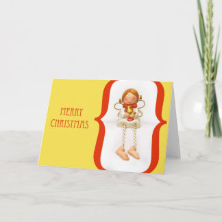 Smiling Angel Christmas Greeting Card (Gold) Feiertagskarte