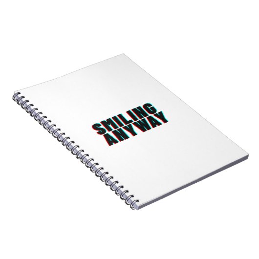 Smiling Anyway Glitch Effect Retro Quote Design Notizblock (Rechte Seite)