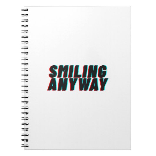 Smiling Anyway Glitch Effect Retro Quote Design Notizblock (Vorderseite)