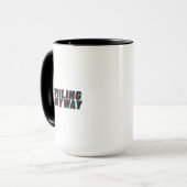 Smiling Anyway Glitch Effect Retro Quote Design Tasse (Vorderseite Links)