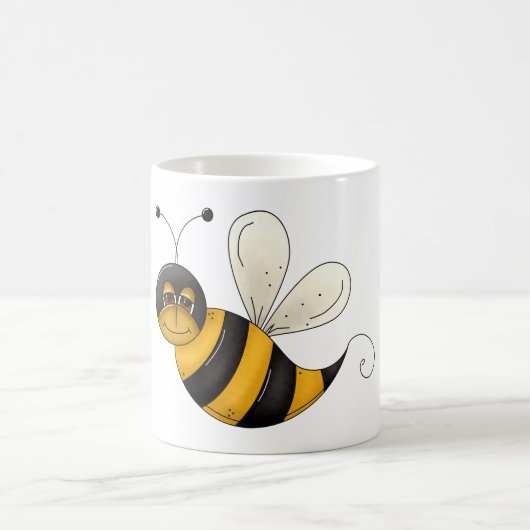 Smiling Bee Fun Bumblebee Character Kaffeetasse (Mittel)