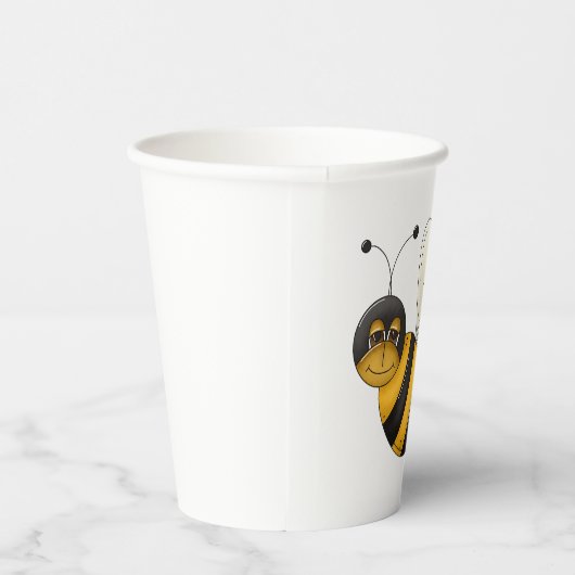 Smiling Bee Fun Bumblebee Character Pappbecher (Rechts)