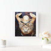 Smiling Buddha Clock Quadratische Wanduhr (Zuhause)