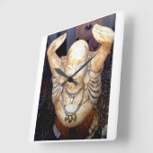 Smiling Buddha Clock Quadratische Wanduhr (Winkel)