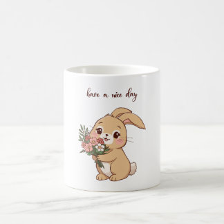 Smiling Bunny Tasse mit einer Blume | „Haben Sie e