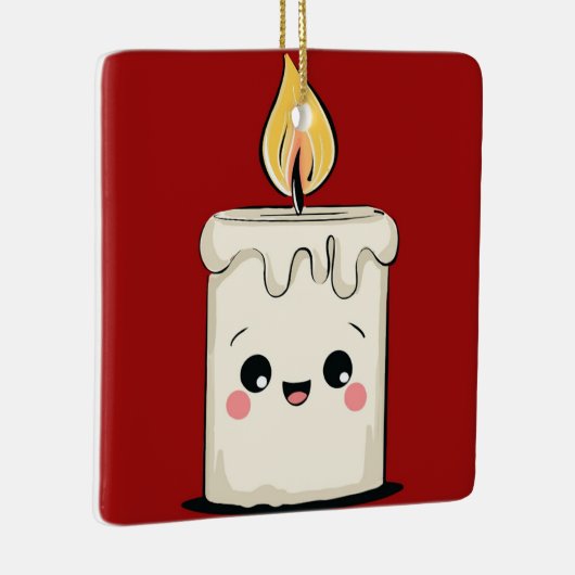 Smiling Candle Christmas Ornament – Cozy Minimal (Rechts)