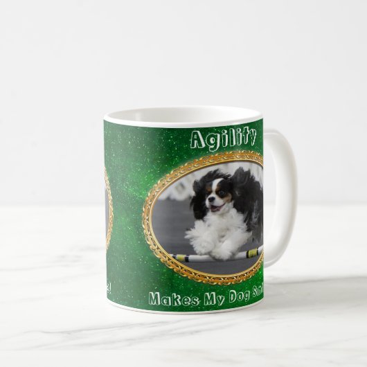 Smiling Cavalier Agility Dog Mug Kaffeetasse (VorderseiteRechts)
